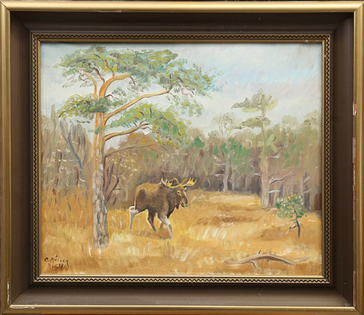 OIDENTIFIERAD KONSTNÄR. OLJA, på duk, signerad Müller, 1949. på auktion hos Kalmar Auktionsverk
