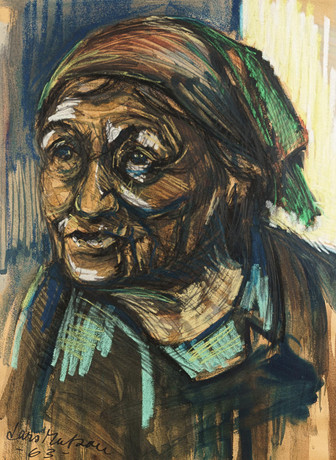 LARS MATSON. Blandteknik på papper, signerad, daterad 1963. på auktion hos Norrlands Auktionsverk