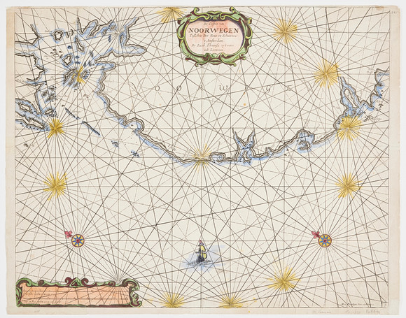 THEUNTIZ LOOTSMAN, SEACHART NORWAY, c. 1690. på auktion hos Stockholms Auktionsverk Magasin 5