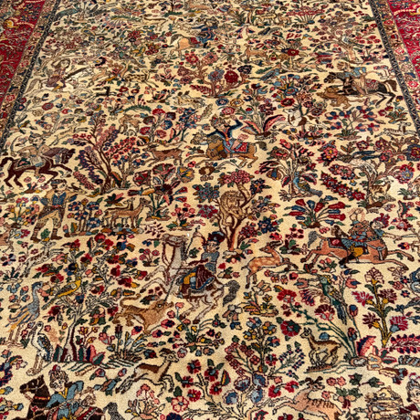 MATTA, orientalisk, jaktmotiv, ca 200x313 cm. på auktion hos Gomér & Andersson Linköping