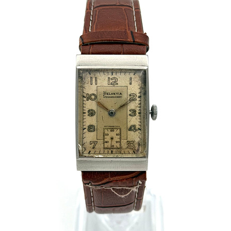 HELVETIA STOSSGESICHERT, armbandsur, art deco, 1930/40-tal, manuell, stål. på auktion hos Skandia Auktion