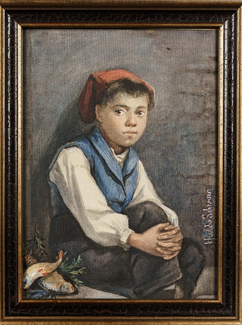 HULDA SCHENSON. Akvarell på papper, Porträtt, Signerad & daterad 1884. på auktion hos Norrlands Auktionsverk