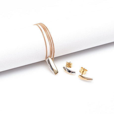 HALSBAND med HÄNGE samt ett par ÖRHÄNGEN, 18K, Guld, vikt cirka 4 gram. på auktion hos Gomér & Andersson Linköping