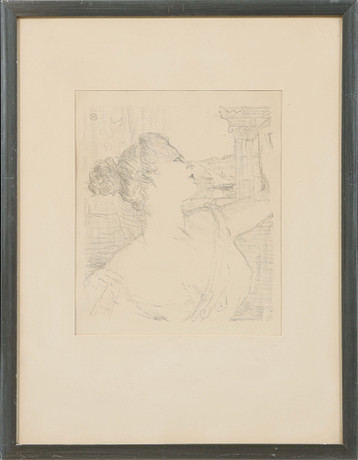 HENRI DE TOULOUSE-LAUTREC. efter, "Sibyl Sanderson", litografi. på auktion hos Göteborgs Auktionsverk