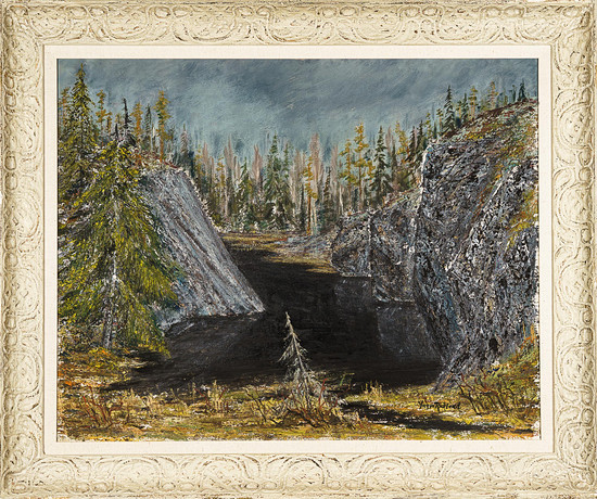 YNGVE RICKLUND. Olja på pannå, landskapsmotiv, signerad 1900-tal. på auktion hos Norrlands Auktionsverk