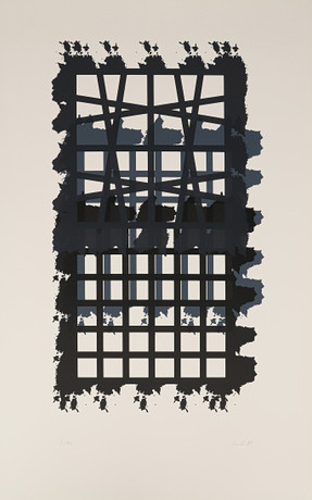 RAUL MEEL. "Windows and landscape", färgserigrafi, signerad och numrerad 7/50, daterad -89. på auktion hos Crafoord Auktioner Malmö