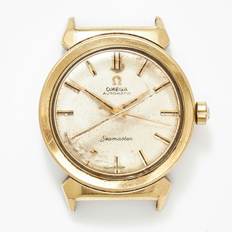 OMEGA, Seamaster, armbandsur, 34 mm, guld på stål, ca 1958. på auktion hos Stockholms Auktionsverk Magasin 5