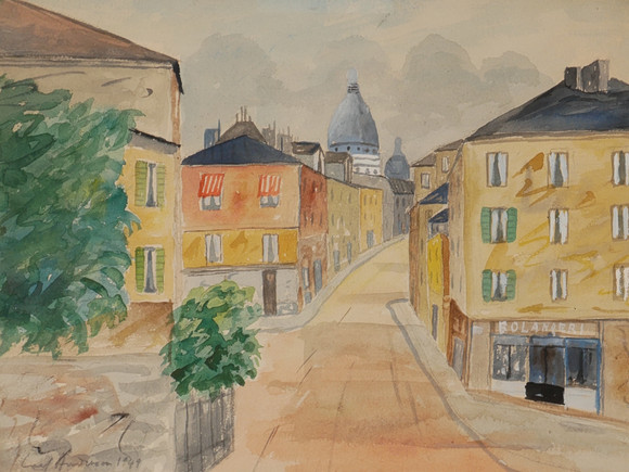 CARL ANDERSSON. Motiv från Paris, akvarell, signerad Carl Andersson 1949. på auktion hos Auktionsfirma Kenneth Svensson i Kalmar
