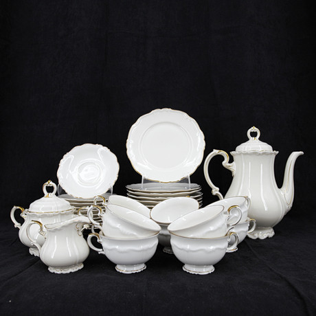 KAFFESERVIS, 36 delar, "Maria-Theresia", porslin Edelstein, Bavaria, Tyskland. på auktion hos Höganäs Auktionsverk