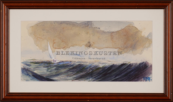 LARS FRANKE. "Blekingskusten Utlängan - Stenshuvud", blandteknik, signerad Franke. på auktion hos Auktionsfirma Kenneth Svensson i Kalmar