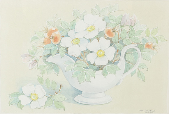 KERSTIN FRYKSTRAND. Blomsterstilleben, akvarell, signerad. på auktion hos Helsingborgs Auktionskammare