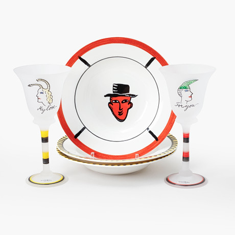 ULRICA HYDMAN-VALLIEN. “People”, cups with saucers, 10 pieces