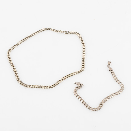 PANSARLÄNK SAMT ARMLÄNK, sterlingsilver to…
