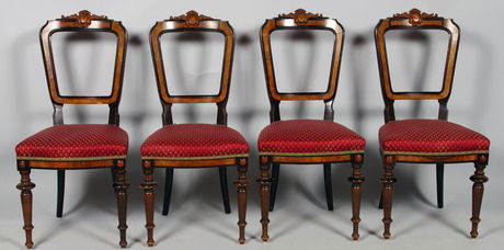 STOLAR, 4 stycken, mahogny, 1880-tal.