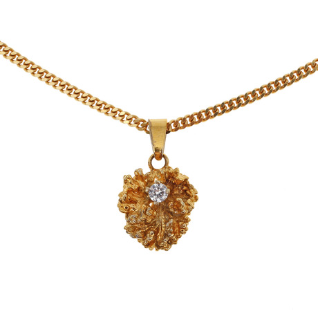 HALSKEDJA SAMT HÄNGE, 18 K guld samt briljantslipad diamant.