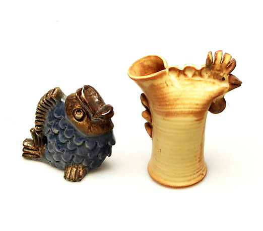FIGURE and VASE, Willi Fischer, Fågelmara Keramik, 1900s. Ceramics ...