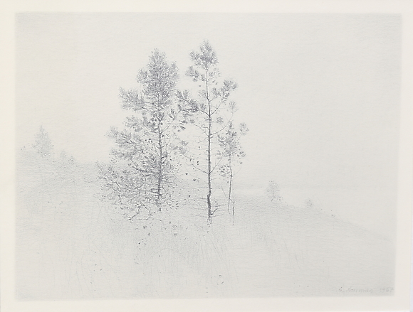 GUNNAR NORRMAN. "Dune landscape". Pencil drawing, signed and dated 1967 ...