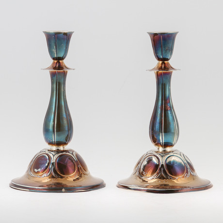 LJUSSTAKAR, 1 par, silver, GAB 1950.