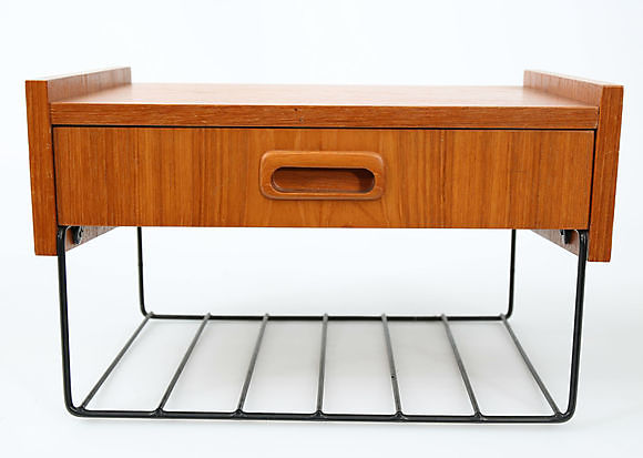 TELEFONHYLLA, teak och string, en låda, 1950-tal. Möbler - Övrigt ...