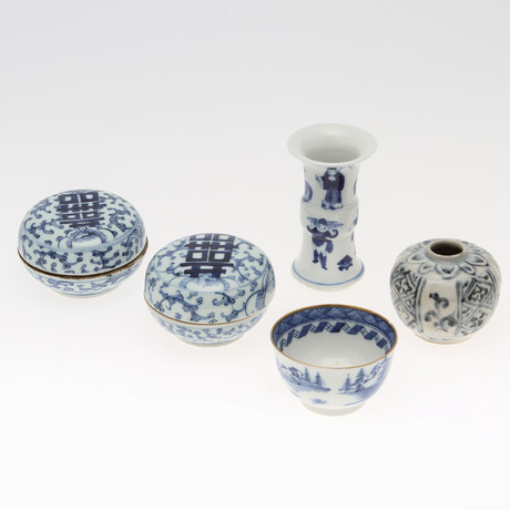 ORIENTALISK KERAMIK, 5 delar, Kina, 18001900-tal.