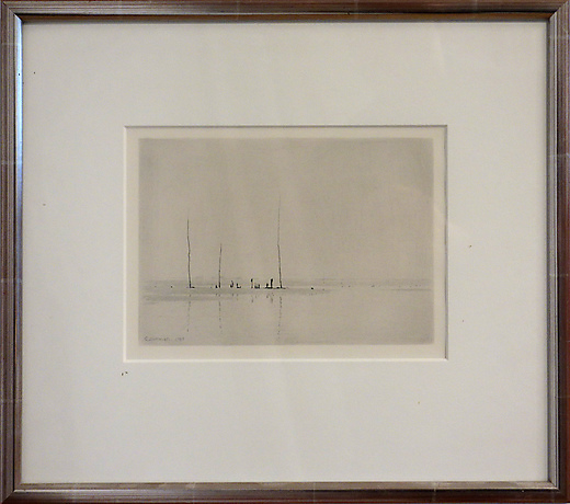 GUNNAR NORRMAN, coastal motif, pencil drawing, signed and dated 1985 ...