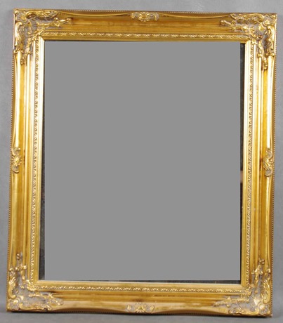 SPEGEL, förgylld med fasettslipat glas.