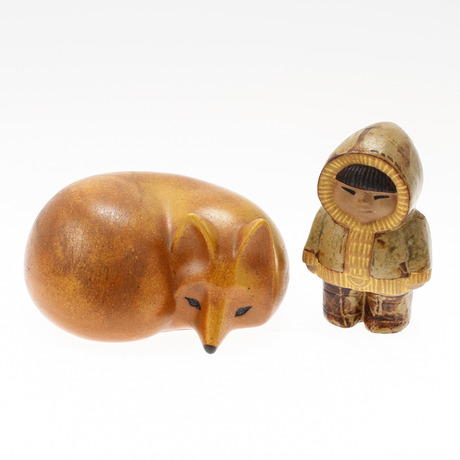 FIGURINER, 2 st, stengods, Lisa Larson, Gustavsberg.