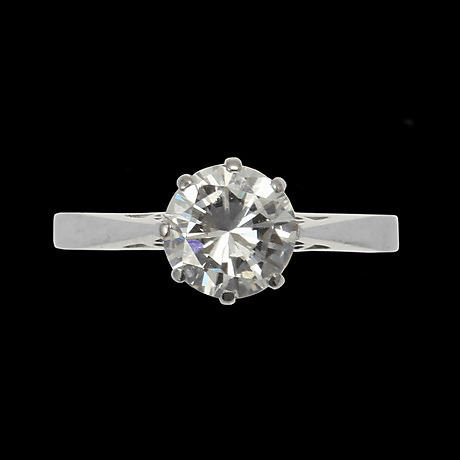 RING, 18k vitguld med brilljant slipad diamant 1,44 ct, 3,7 gram.
