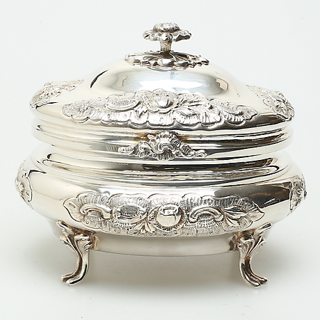 SUGAR BOX, silver, rococo style, 1900s, Swedish import stamps. Silver ...