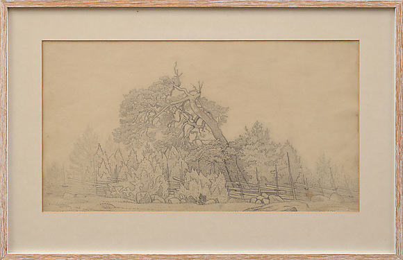 OLOF THUNMAN (1879-1944). pencil on paper, "Trolltallen Smedberg ...