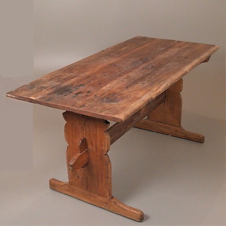 TABLE with salt pit. Commoner, 17th-19th century. Folk art - Furniture ...