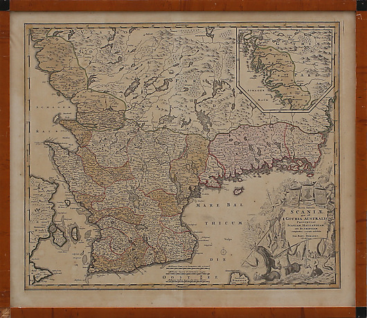 MAP, Scaniæ que eft Gothia Ausralis. Books, Maps & Manuscripts - Auctionet