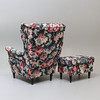 FÅTÖLJ m PALL, Blommigt tyg, IKEA, 2000 tal. Möbler FÅTÖLJ m PALL, Blommigt tyg, IKEA, 2000 tal. Möbler