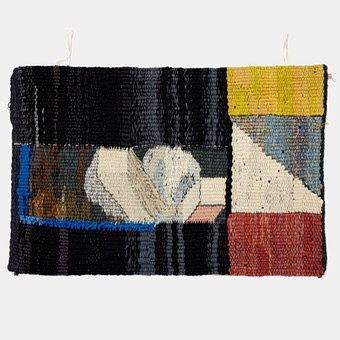 KAISA MELANTON. "Stavar mot svart", textil, ca 1970.