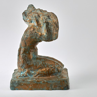 WÄINÖ AALTONEN (1894-1966). "Sorg", signerad, bronsskul...