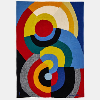 SONIA DELAUNAY. ''Rencontre'', vävd tapet, Pinton Frère...