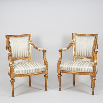 KARMSTOLAR, ETT PAR, gustaviansk, 1700-talets slut.