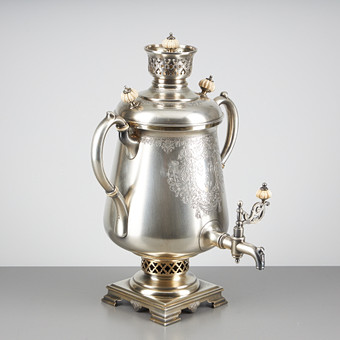 SAMOVAR, silver, sannolikt Vasiliy Baladanov, 1894 Mosk...