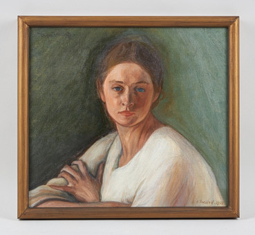 ELLEN THESLEFF. Porträtt, (Thyra Thesleff), signerad sa...