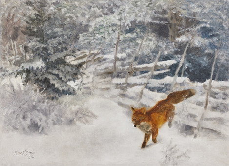 BRUNO LILJEFORS. Räv i vinterlandskap.