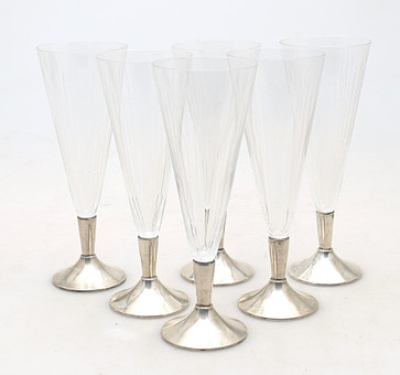 Juego de seis copas de cava en crist...