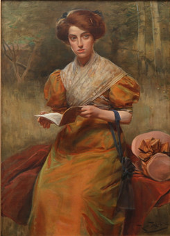 ROMÁN RIBERA. Una joven leyendo.