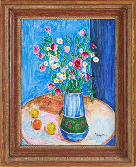 BENGT HEGETHORN. Blomsterstilleben, signerad, olja på d...