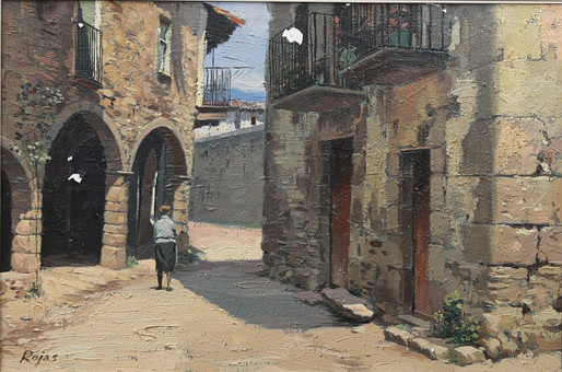 ATTRIBUTED TO JORDI ROSICH ROJAS. View of Santa Pau, Girona.