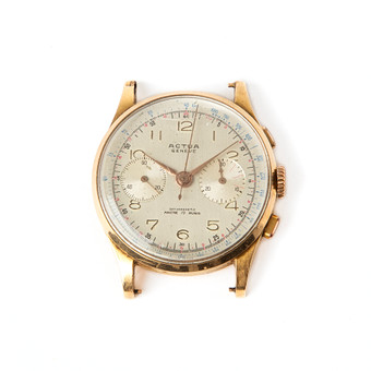 ACTUA, armbandsur, kronograf, 18K guld, Genève, 1900-ta...