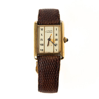 CARTIER, armbandsur, Tank, förgyllt silver, 1990-tal.