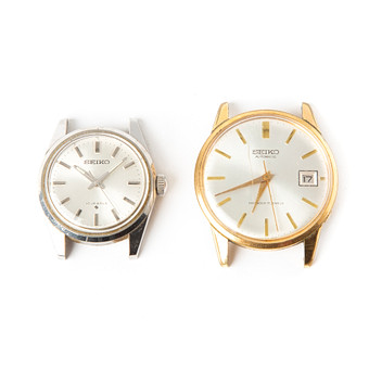 SEIKO, armbandsur, 2 st, stål och doublé, 1900-tal.