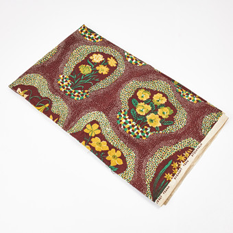 JOSEF FRANK. "Catleya", brun, textil, löpmeter, Firma S...