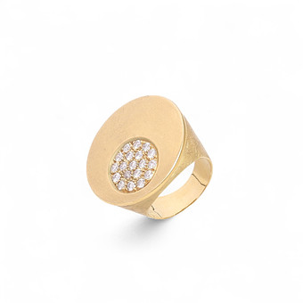 Sortija en oro matizado con pavé de ...