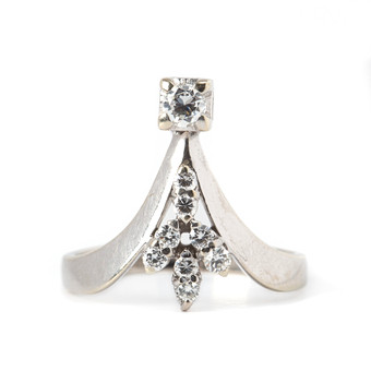 RING, 18K vitguld, briljantslipade diamanter, totalt 0....